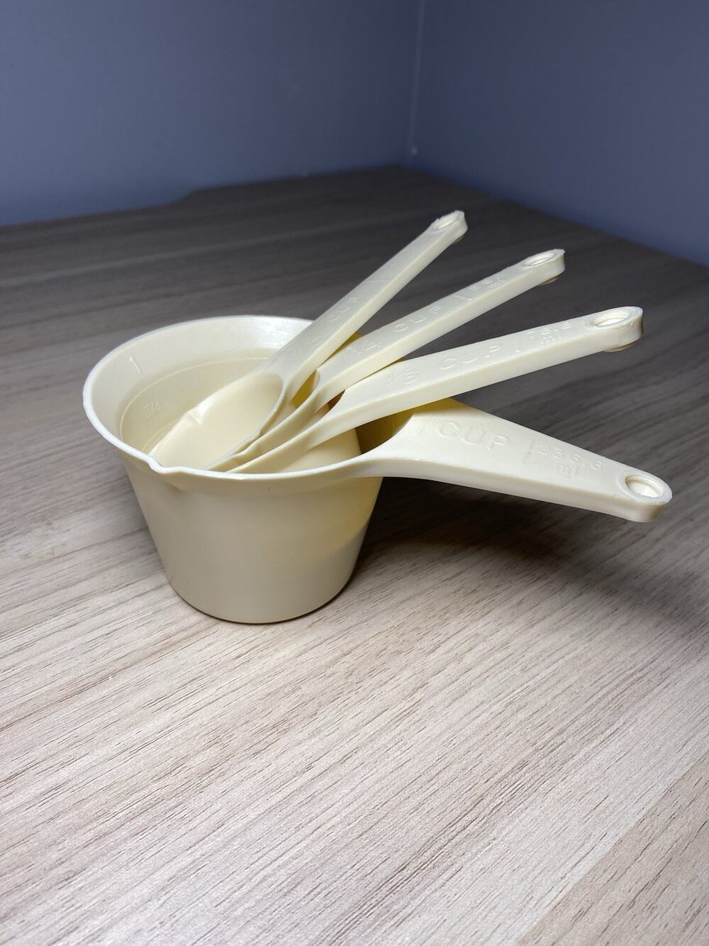 Foley Nesting Measuring Cups Almond Set Of 4- 1 Cup, 1/2 Cup, 1/3 Cup, 1/4 Cup